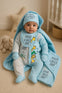 Have a Nice Day Blue Newborn (0-3 Months) Baby 5 Pieces Suit Set, Autumn/Winter Comfort, Easy Diaper Change, Newborn Clothing, Dressy Style, Comfortable Fit, New Parents, Perfect for Outdoor BS6417A